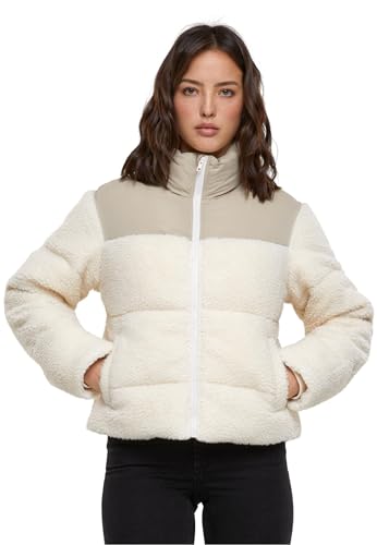 Urban Classics Damen Jacke Ladies Short Sherpa Mix Puffer Jacket wetsand/sand XL von Urban Classics