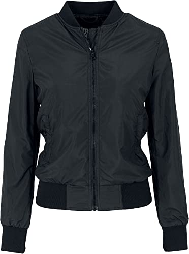 Urban Classics TB1217 Damen Jacke Ladies Light Bomber Jacket, Schwarz (Black 7), 40 (Herstellergröße: L) von Urban Classics