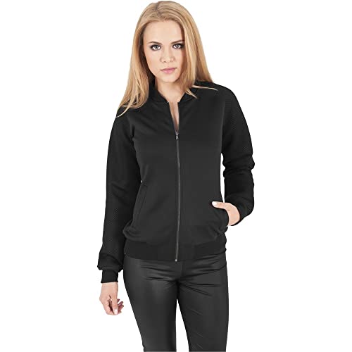 Urban Classics Damen Jacke Ladies Scuba Raglan Mesh Jacket, Sport & Freizeit Jacke für Frauen aus außergewöhnlichem Materialmix, Black, Größe XS Urban Classics Damen Jacke Ladies Scuba Raglan Mesh Jacket, Sport & Freizeit Jacke für Frauen aus außergewöhnlichem Materialmix, Black, Größe XS von Urban Classics