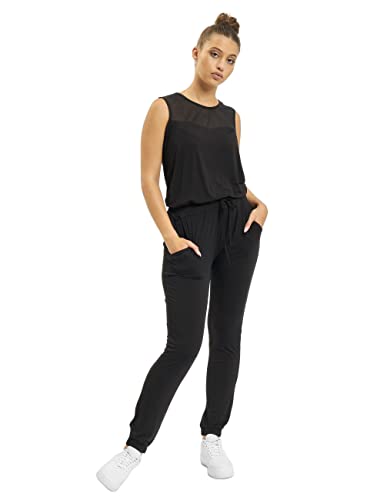 Urban Classics Damen Ladies Tech Mesh Long Jumpsuit, Schwarz (Black 7), One Size (5XL) von Urban Classics