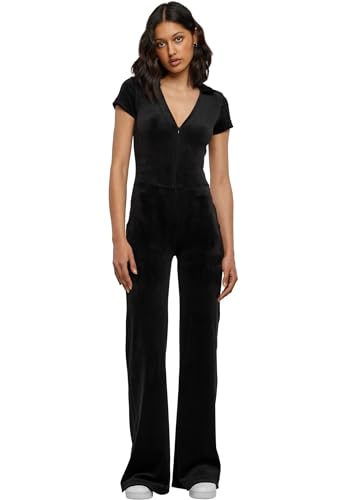 Urban Classics Ladies Velvet Jumpsuit Frauen Jumpsuit schwarz XS 93% Polyester, 7% Elasthan Basics von Urban Classics