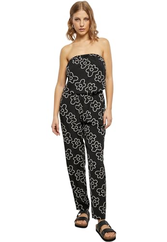 Urban Classics Damen Jumpsuit Ladies Viscose Bandeau Jumpsuit blackflower 4XL von Urban Classics