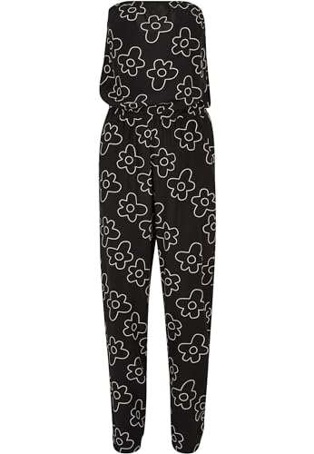 Urban Classics Damen Jumpsuit Ladies Viscose Bandeau Jumpsuit blackflower XL von Urban Classics