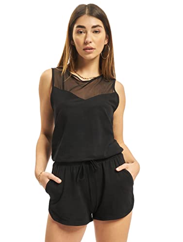 Urban Classics Damen Dames Tech Mesh Hot Jumpsuits, Schwarz (Black 7), XS EU von Urban Classics