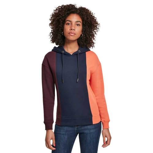 Urban Classics Damen Kapuzen-Sweatshirt Ladies Tripple Hoody Kapuzenpullover, Mehrfarbig (Redwine/Midnight 02358), X-Small (Herstellergröße: XS) von Urban Classics