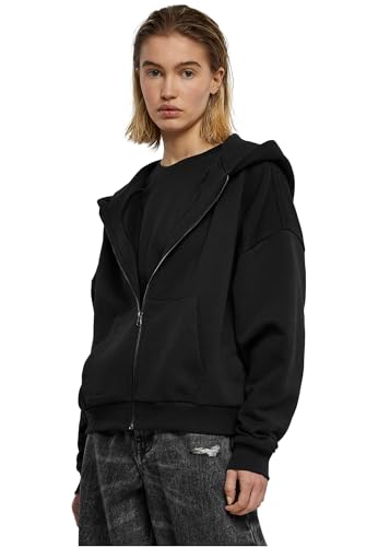 Urban Classics Damen Kapuzenpullover Ladies Boxy Zip Hoody Black XL von Urban Classics