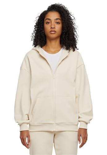 Urban Classics Damen Kapuzenpulli Ladies Cozy Oversized Zip Hoody, lässiges Hoodie für Frauen mit Reißverschluss, whitesand, XXL von Urban Classics