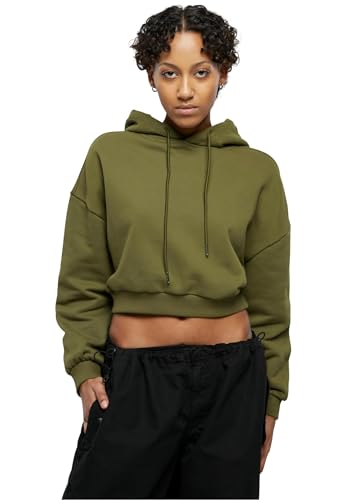 Urban Classics Damen Kapuzenpullover Ladies Cropped Heavy Hoody summerolive 4XL von Urban Classics