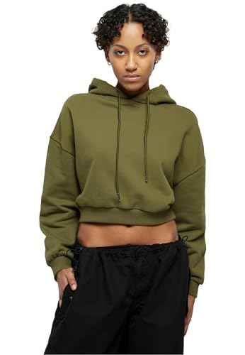 Urban Classics Damen TB6085-Ladies Cropped Heavy Hoody Kapuzenpullover, summerolive, 4XL von Urban Classics