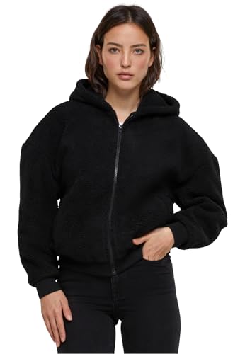 Urban Classics Damen Kapuzenpullover Ladies Oversized Sherpa Zip Hoody Black S von Urban Classics