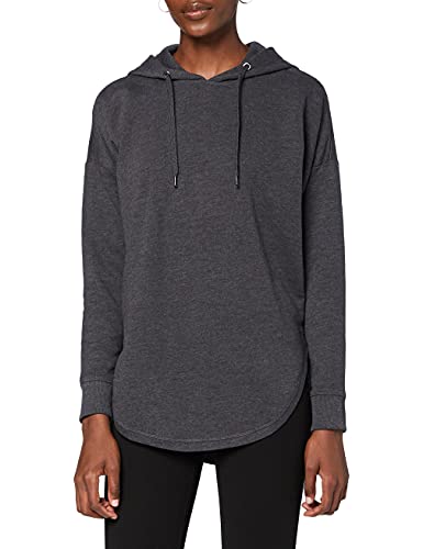 Urban Classics TB1308 Damen Hoodie Ladies Oversized Terry Hoody, weit geschnittener Kapuzenpullover für Frauen mit abgerundetem Saum, charcoal, Größe XS von Urban Classics