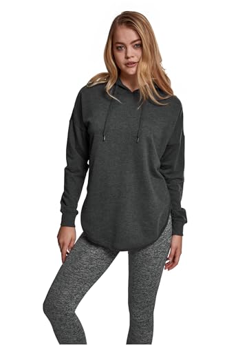 Urban Classics Damen Hoodie Ladies Oversized Terry Hoody, weit Geschnittener Kapuzenpullover für Frauen mit abgerundetem Saum, Charcoal, Größe S von Urban Classics