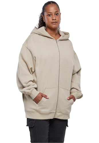 Urban Classics Damen TB5036-Ladies Oversized Zip Hoody Kapuzenpullover, wetsand, XS von Urban Classics