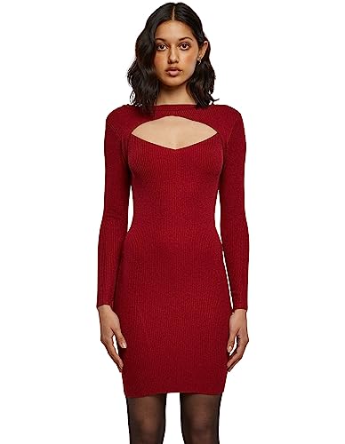 Urban Classics Damen Ladies Cut Out Dress Kleid, Rot (Burgundy 606), Medium von Urban Classics