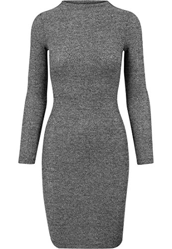 Urban Classics Damen Ladies Rib Dress Kleid, Grau (Charcoal 91), 34 (Herstellergröße: XS) von Urban Classics