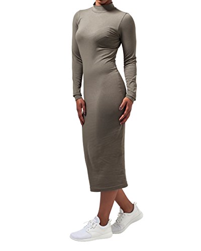 Urban Classics Damen Ladies Turtleneck L/S Dress Kleid, Grün (Olive 176), 36 (Herstellergröße: S) von Urban Classics