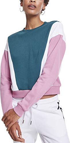 Urban Classics Damen Ladies 3-Tone Arrow Crew Sweatshirt, Mehrfarbig (Jasper/Cool Pink/Wht 01548), X-Large von Urban Classics
