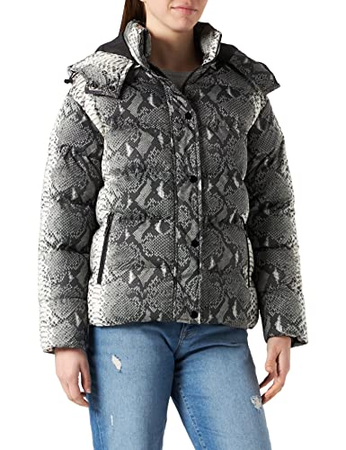 Urban Classics Damen Ladies AOP Hooded Puffer Jacket Jacke, Mehrfarbig (Grey Snake 02065), Small von Urban Classics