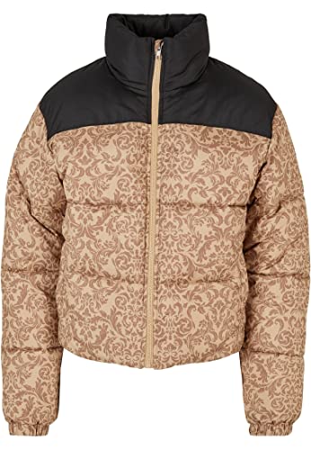 Urban Classics Damen TB5438-Ladies AOP Retro Puffer Jacket Jacke, unionbeigedamast, L von Urban Classics