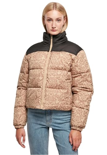 Urban Classics Damen Jacke Ladies AOP Retro Puffer Jacket unionbeigedamast L von Urban Classics