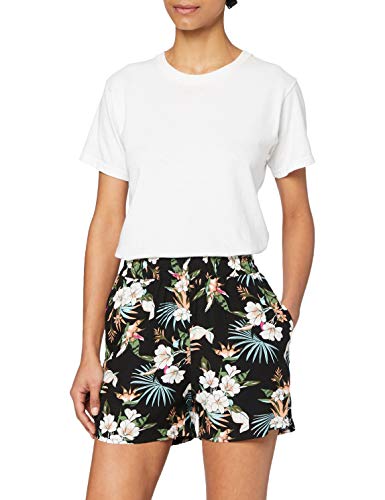 Urban Classics Ladies AOP Viscose Resort Shorts, Black Tropical, XS von Urban Classics
