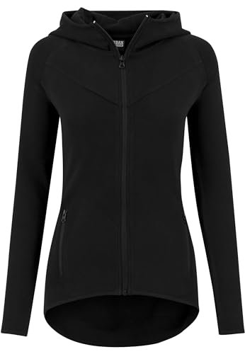 Urban Classics Damen Kapuzenpullover Ladies Athletic Interlock Zip Hoody, Gr. Medium, Schwarz (Black 7) von Urban Classics