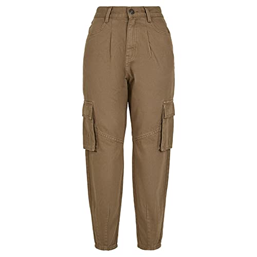 Urban Classics Damen Ladies Ballon Fit Cargo Twill Pants Freizeithose, Khaki, 30W EU von Urban Classics
