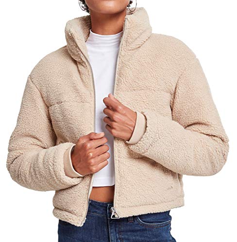 Urban Classics Damen Ladies Boxy Sherpa Puffer Jacket Jacke, Braun (Darksand 00806), XXX-Large von Urban Classics