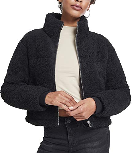 Urban Classics Damen Ladies Boxy Sherpa Puffer Jacket Jacke, per Pack Schwarz (Black 00007), Medium (Herstellergröße: M) von Urban Classics