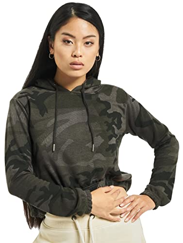 Urban Classics Damen Ladies Cropped Hoody Kapuzenpullover, Dark Camo, M von Urban Classics