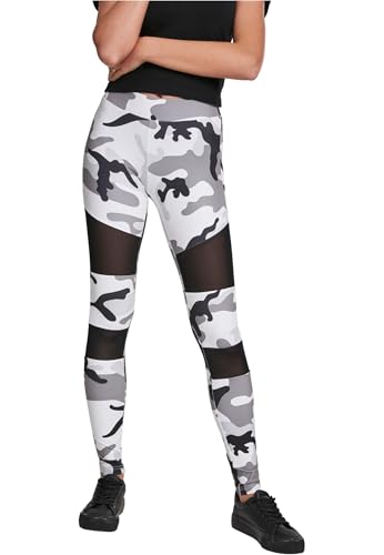 Urban Classics Damen Ladies Camo Tech Mesh Leggings, snowcamo, 5XL von Urban Classics