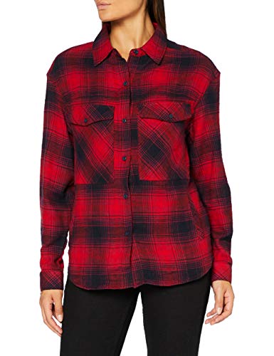 Urban Classics Damen TB3767-Ladies Check Overshirt Hemd, darkblue/red, XL von Urban Classics