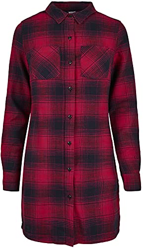 Urban Classics Damen TB3764-Ladies Check Shirt Dress Kleid, darkblue/red, 4XL von Urban Classics