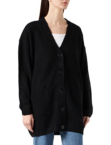 Urban Classics Damen Ladies Chunky Fluffy Knit Cardigan Strickjacke, Black, 3XL von Urban Classics