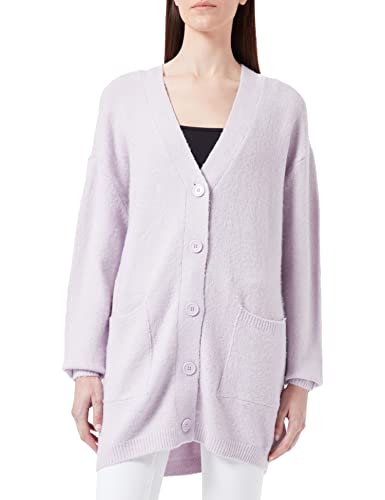 Urban Classics Damen Ladies Chunky Fluffy Knit Cardigan Strickjacke, softlilac, L von Urban Classics