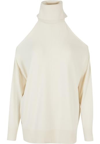 Urban Classics Damen TB5446-Ladies Cold Shoulder Turtelneck Sweater Sweatshirt, whitesand, L von Urban Classics