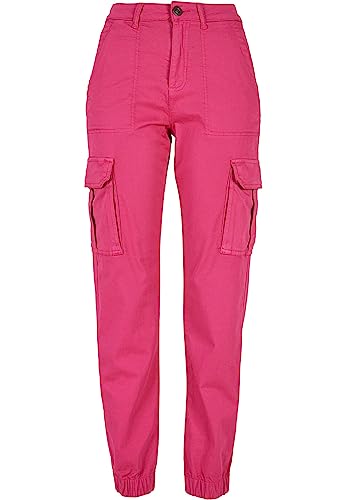 Urban Classics Damen TB5454-Ladies Cotton Twill Utility Pants Hose, Hibiskus pink, 28 von Urban Classics