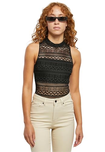 Urban Classics Damen TB6008-Ladies Crochet Jersey Turtleneck Body T-Shirt, Black, S von Urban Classics