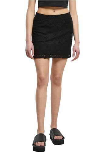 Urban Classics Damen Ladies Crochet Lace Mini Skirt Rock, Black, L von Urban Classics