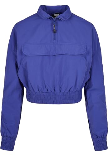 Urban Classics Damen TB3630-Ladies Cropped Crinkle Nylon Pull Over Jacket Windbreaker, bluepurple, S von Urban Classics