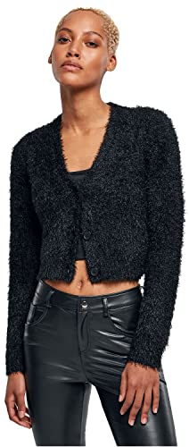 Urban Classics Damen TB5440-Ladies Cropped Feather Cardigan Strickjacke, Black, 3XL von Urban Classics