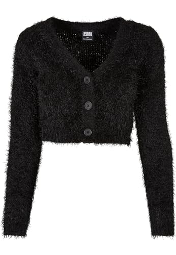 Urban Classics Damen TB5440-Ladies Cropped Feather Cardigan Strickjacke, Black, 4XL von Urban Classics