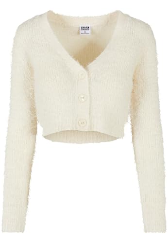 Urban Classics Damen TB5440-Ladies Cropped Feather Cardigan Strickjacke, whitesand, 4XL von Urban Classics