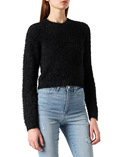 Urban Classics Damen Ladies Cropped Feather Sweater Sweatshirt, Black, 4XL von Urban Classics