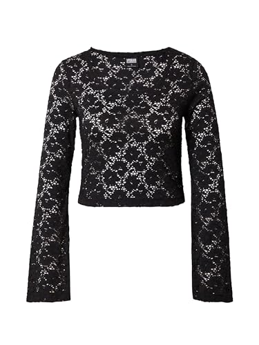 Urban Classics Damen TB5973-Ladies Cropped Lace Longsleeve T-Shirt, Black, 3XL von Urban Classics