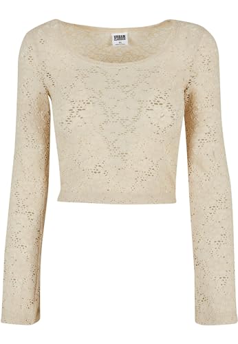 Urban Classics Damen TB5973-Ladies Cropped Lace Longsleeve T-Shirt, softseagrass, 4XL von Urban Classics