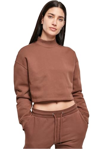 Urban Classics Damen Ladies Cropped Oversized Sweat High Neck Crew Sweatshirt, bark, M von Urban Classics
