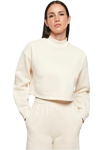 Urban Classics Damen Sweatshirt Ladies Cropped Oversized Sweat High Neck Crew whitesand M von Urban Classics