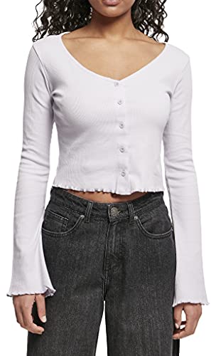 Urban Classics Damen TB4533-Ladies Cropped Rib Cardigan Sweatshirt, softlilac, XL von Urban Classics