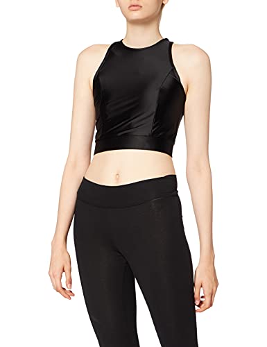 Urban Classics Damen TB4341-Ladies Cropped Shiny Top T-Shirt, Black, XS von Urban Classics